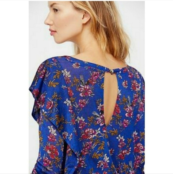 Free People Top Dock Street in Blue Combo size small - Picture 12 of 12